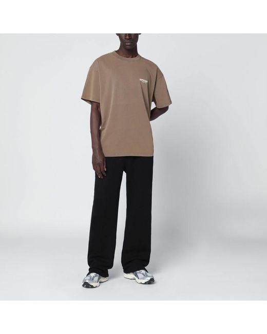 Represent Brown Light Cotton Tshirt With Logo for men
