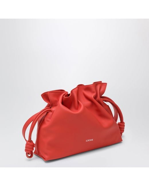Loewe Red Medium Flamenco Clutch Bag