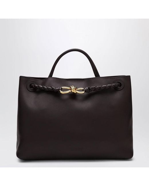 Bottega Veneta Black Mittelgroße Tasche Andiamo Aus Glattleder Fondant