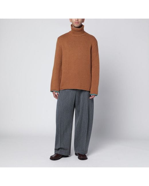 Loewe Brown Wool Turtleneck Sweater for men