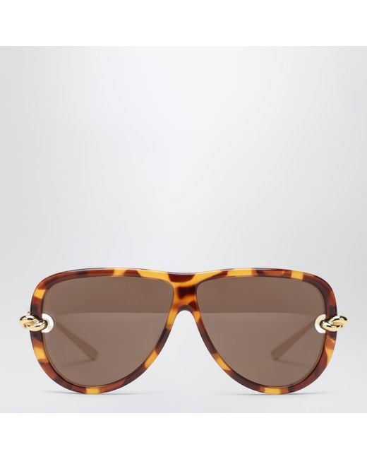 Bottega Veneta Brown Knot Aviator Sunglasses
