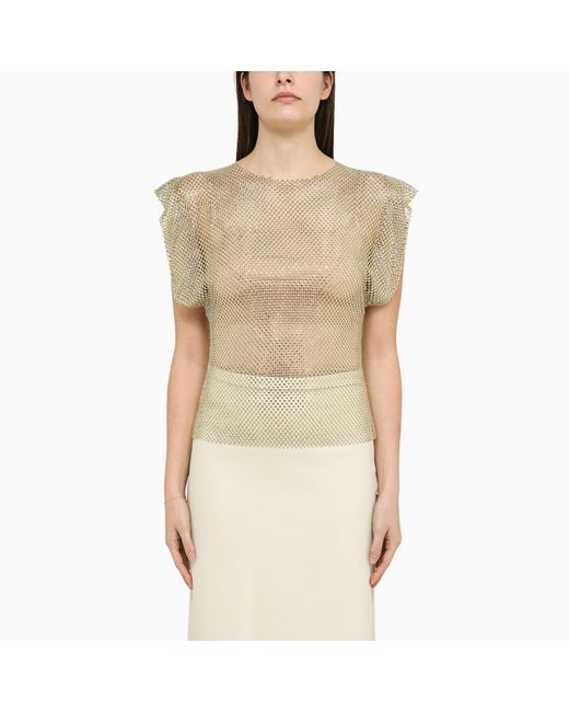 Philosophy Natural Mesh Jersey With Rhinestones