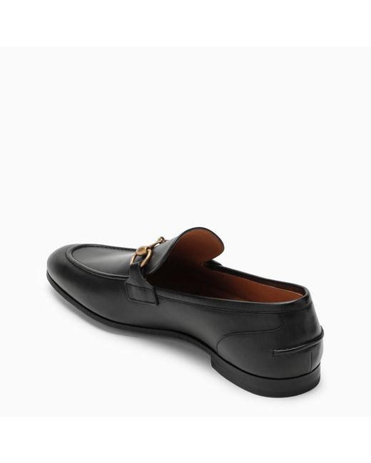 Gucci Black Leather Jordaan Loafers for men