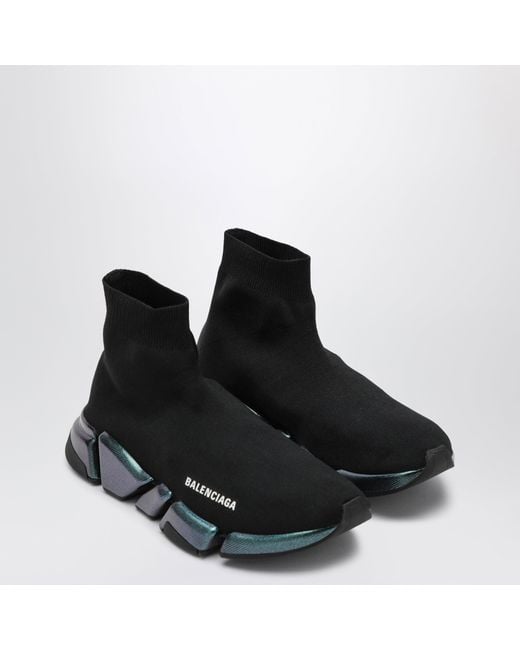 Balenciaga Black Speed 2.0 Iridescent Knit Sneakers for men