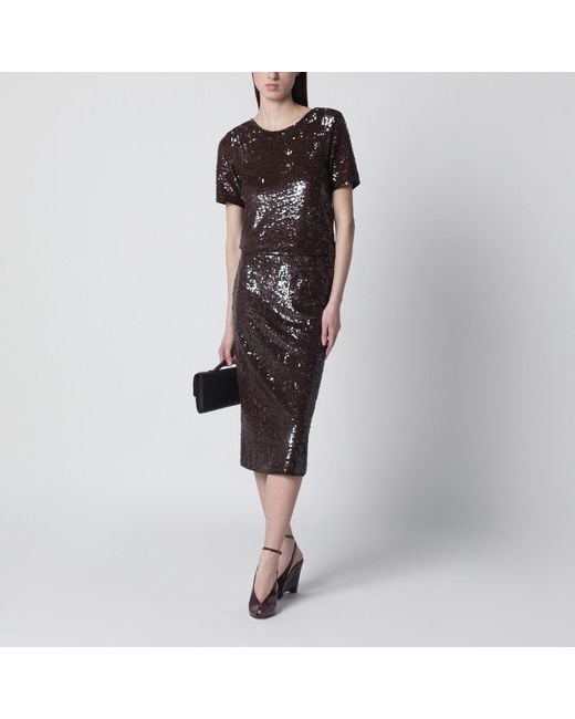 P.A.R.O.S.H. Black Sequin Knit Top
