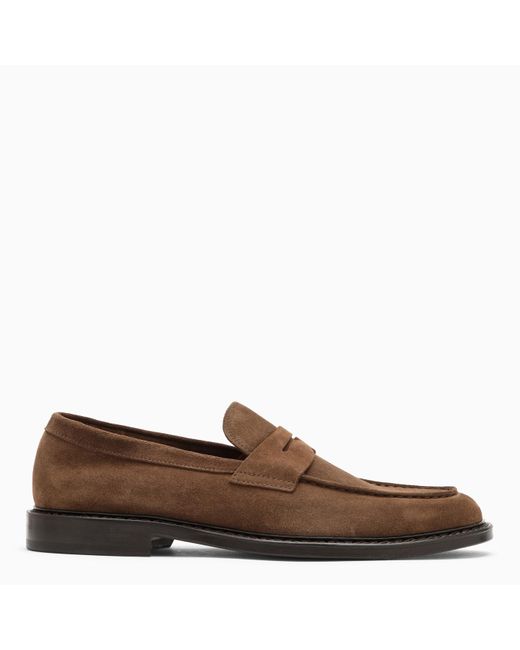 Doucal's Brown Classic Suede Moccasin for men