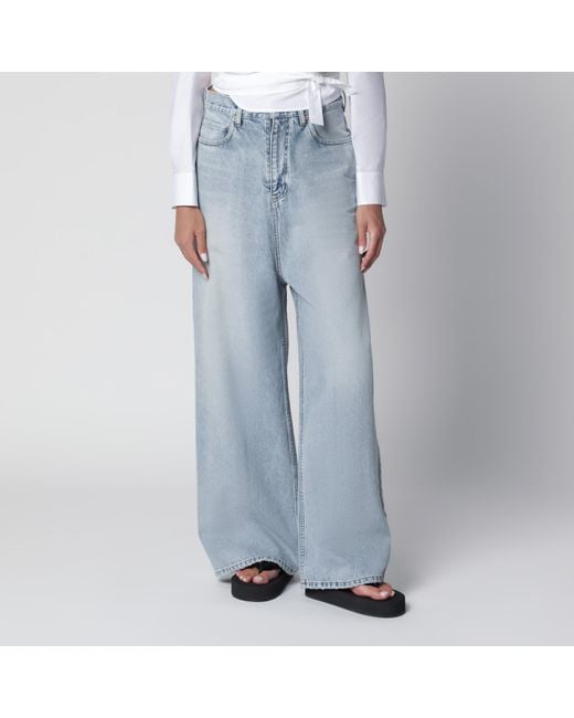 Balenciaga Blue Wide-Leg Light Cotton Jeans