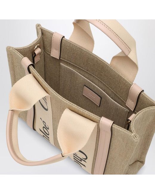 Sac Petit Woody En Toile Chloé en coloris Natural