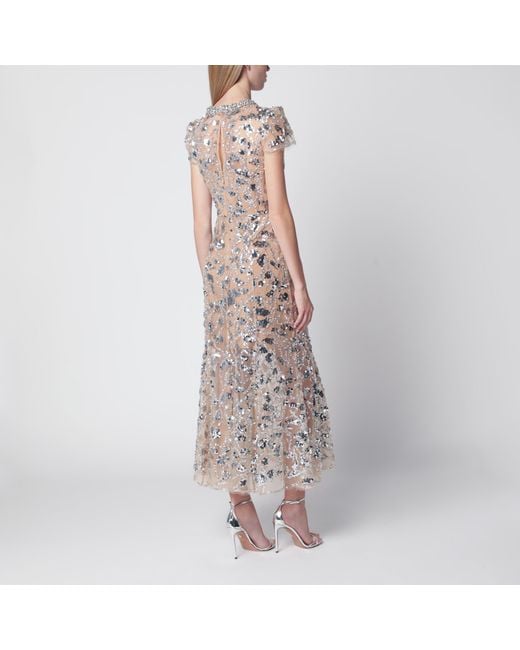 Self-Portrait Metallic Sequin-Embellished Midi Dress
