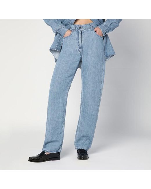 Jeans tarley in denim di lino di The Row in Blue