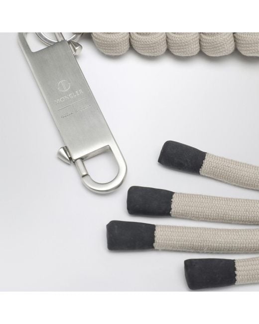 Moncler White Interwoven Key Holder for men