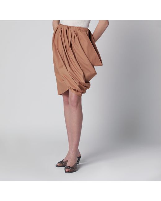 Chloé Brown Reef Shell Cotton Wrap Skirt