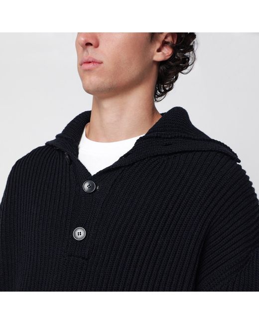 Dries Van Noten Black Ribbed Sweater for men