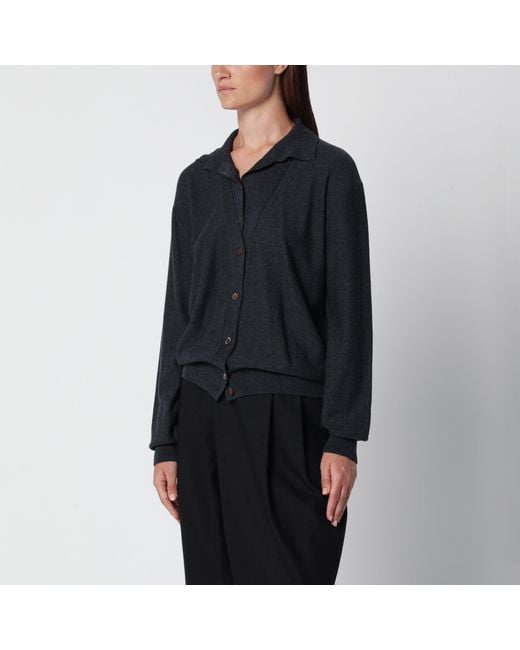 Source Unknown Black Dark Fabbie Wool Cardigan