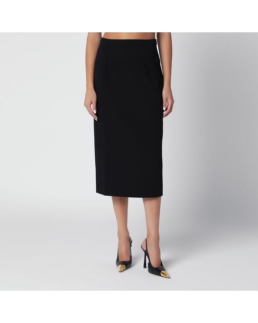 Alessandra Rich Black Midi Pencil Skirt
