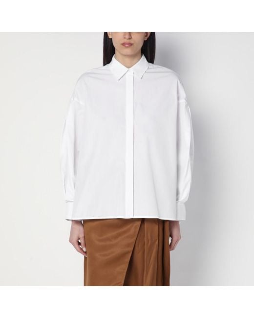 Max Mara White Weites Weißes Hemd Aus Baumwolle