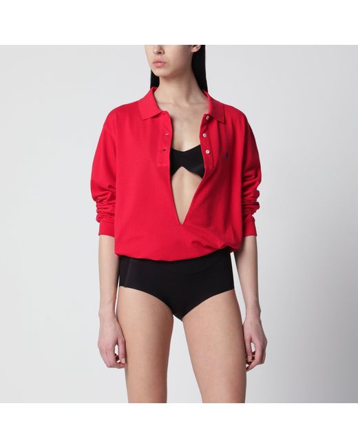 Prada Red Cotton Piqué Polo
