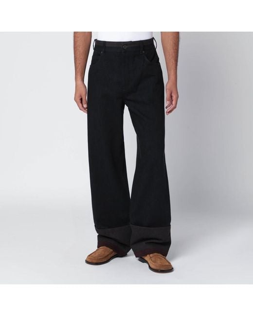 Loewe Schwarz/Burgunder Jeans Mit Umschlag in Black für Herren