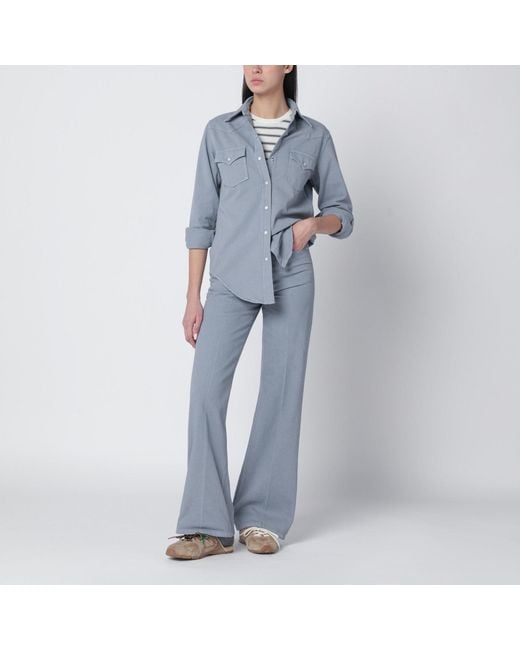 A.P.C. Bluegrey Cotton Trousers