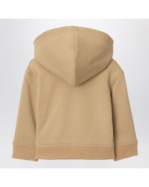 Burberry Natural Beigefarbenes Baumwoll-Frottee-Sweatshirt Mit Reißverschluss