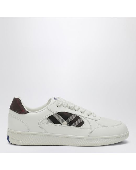 Burberry White Leather And Check Sneaker Terrace for men