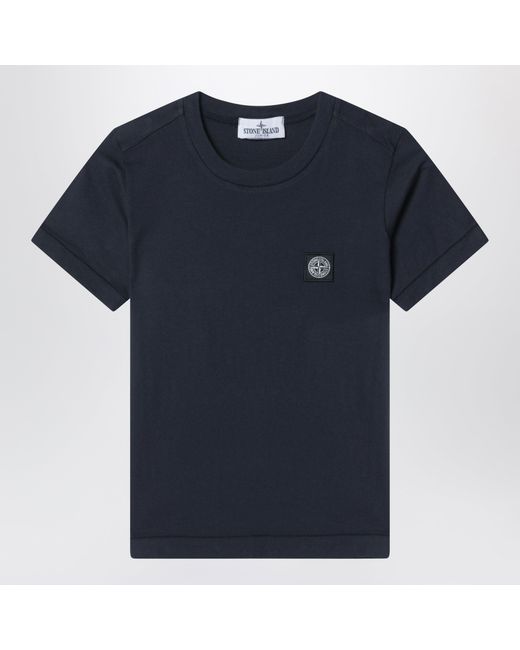 Stone Island Blue T-Shirt With Compass Logo Patch