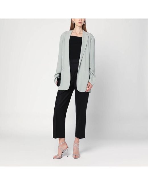 ジャケット a Ferretti Single-breasted Ice-colored jacket Alberta Ferretti Single-Breasted Ice-Colored Jacket in Grey