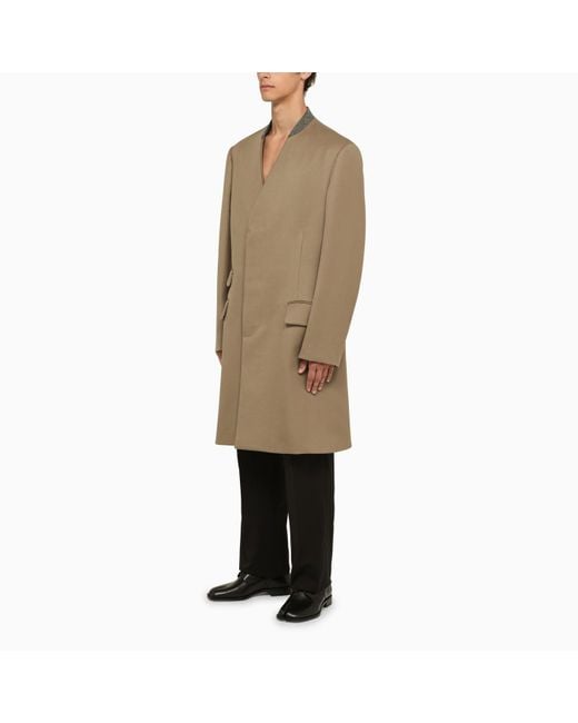 Maison Margiela Natural Double-breasted Wool Coat for men