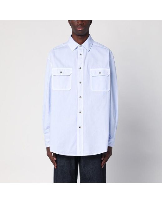 Camicia azzurra in cotone di Loewe in White da Uomo