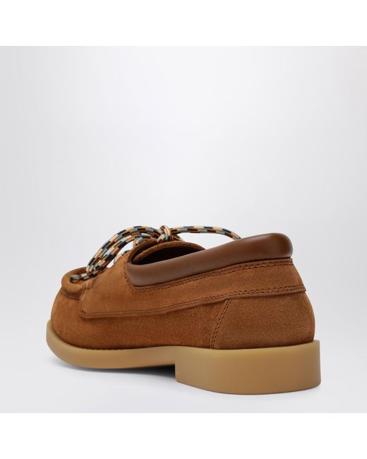Bottega Veneta Brown Pier Boat Shoes With Intrecciato Detail for men