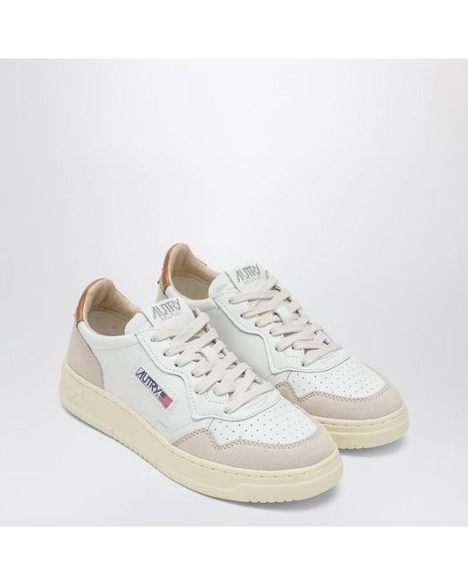 Autry White Medalist Sneakers Aus Weißem/Braunem Leder Und Wildleder