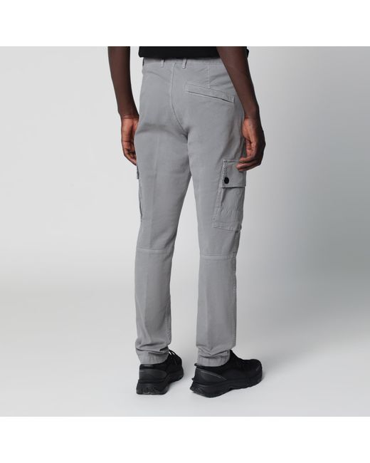 Stone Island Gray Cotton Cargo Trousers for men