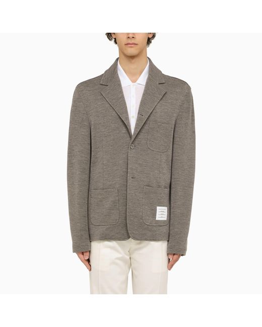 Thom Browne Gray Grey Virgin Wool Single Breasted Jacket for men