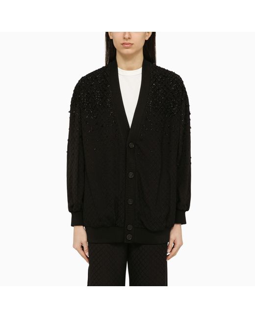 Golden Goose Deluxe Brand Black Boxy Cardigan With Sequins