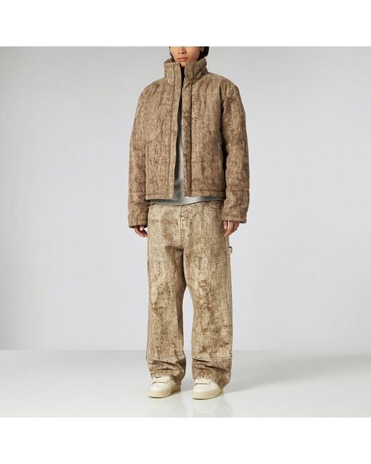 1989 STUDIO Brown Flock Denim Puffer 1989 Camo for men