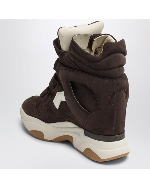 Isabel Marant Brown Suede Balskee Wedge Sneakers