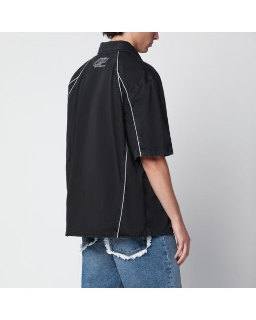 Off-White c/o Virgil Abloh Black Owr Garment-Dyed Gabardine Sporty Bowling Shirt for men