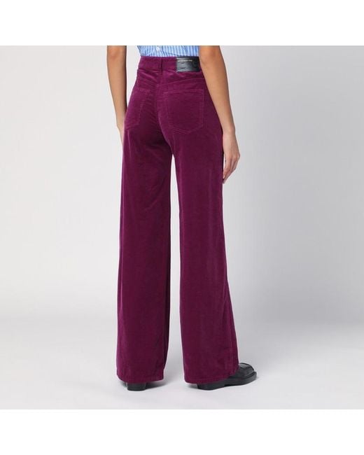 Pantalon Palazzo En Velours Côtelé Department 5 en coloris Purple