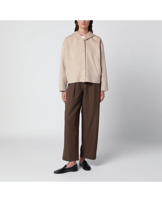 Weekend by Maxmara Natural Almond Wool Hooded Jacket