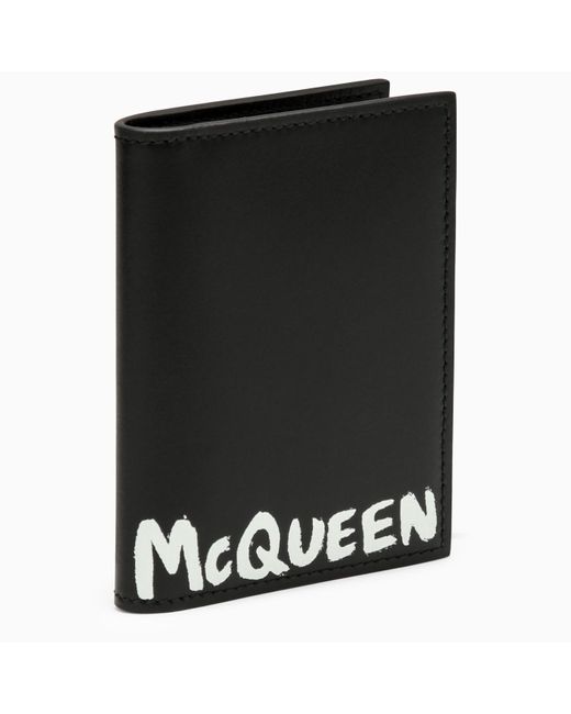 Alexander McQueen Alexander Mc Queen Black Leather Card Holder With Logo for men