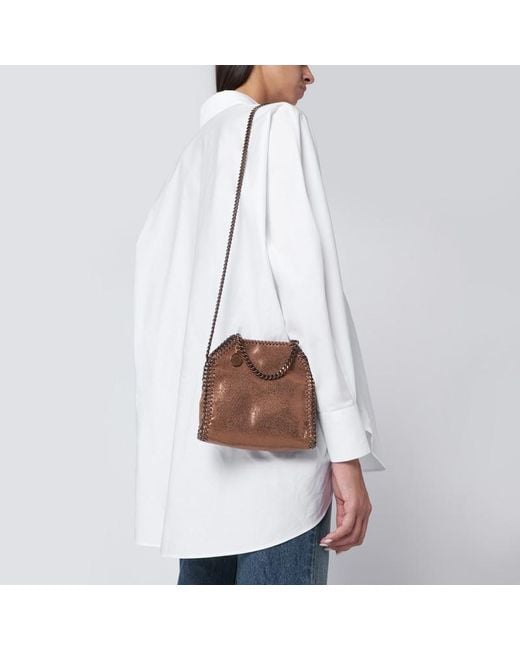Borsa tote micro falabella color bronzo di Stella McCartney in Brown
