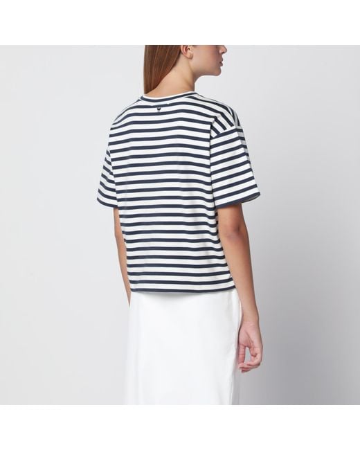 Weekend by Maxmara White Striped Cotton Jersey T-Shirt