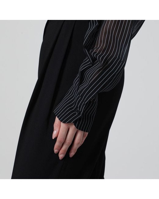 Frankie Shop Black Peri Semi-Sheer Striped Shirt