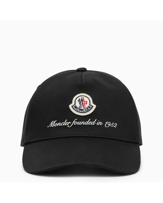 Cappello da baseball nero con logo di Moncler in Black da Uomo