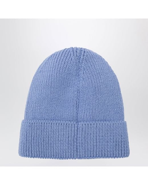 The North Face Blue Beanie With Logo Patch for men