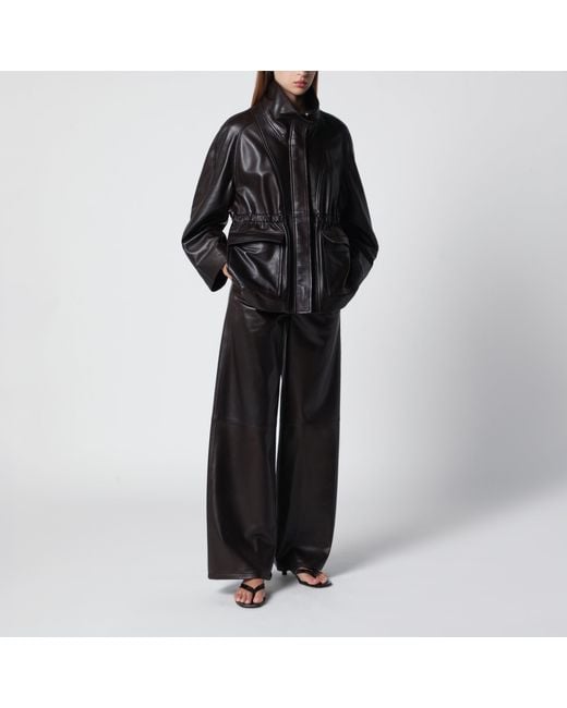 Nour Hammour Black Quai Fluid Dark Leather Jacket