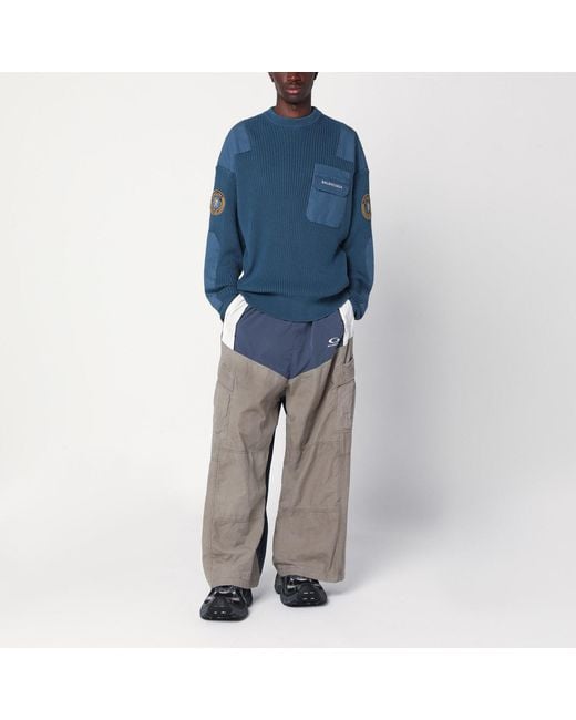 Balenciaga Blue Uniform Merch Cotton Jumper for men