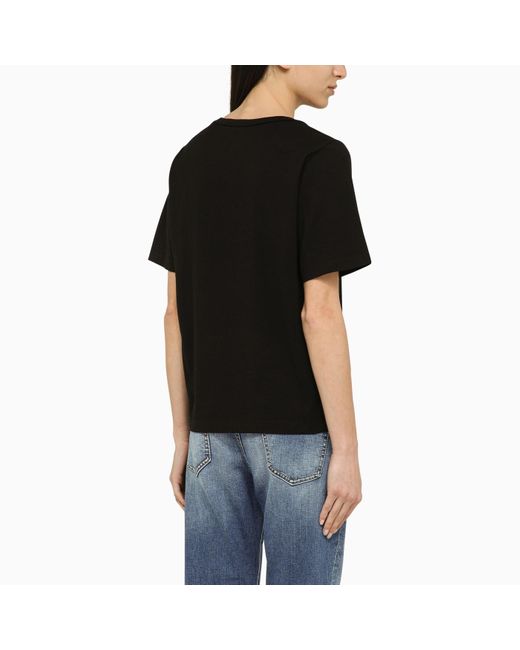 DSquared² Black Cotton Crew Neck T Shirt With Logo