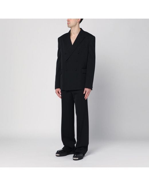 Gucci Black Double-Breasted Wool Suit for men