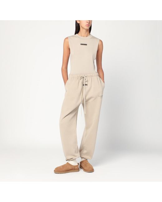 Fear Of God Gray Sleeveless Greige Cotton-Blend Bodysuit